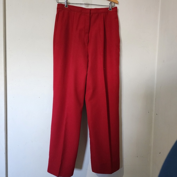 Vintage Red Dress Work Slacks Trousers Pants - Picture 4 of 10